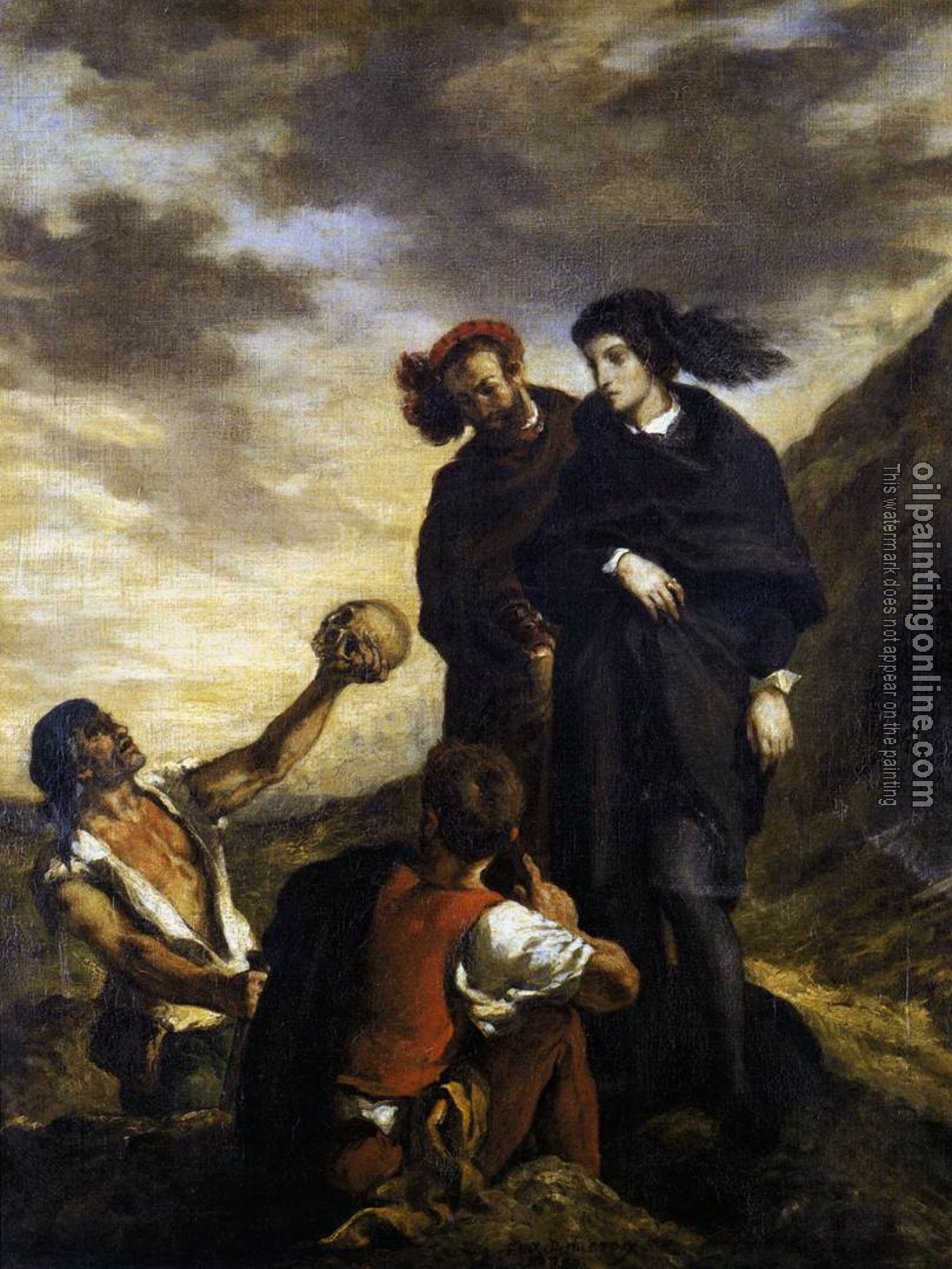 Delacroix, Eugene - Hamlet and Horatio in the Graveyard